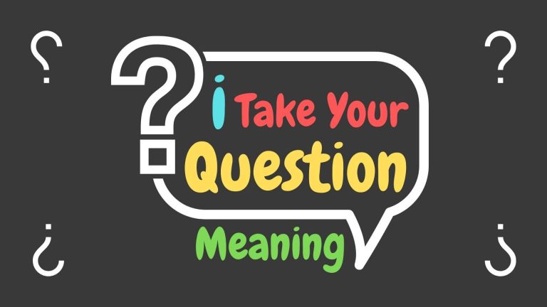 I Take Your Question Meaning